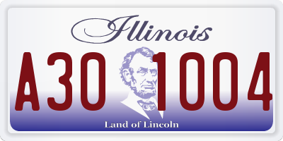 IL license plate A301004
