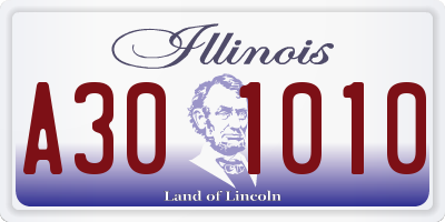 IL license plate A301010