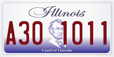 IL license plate A301011