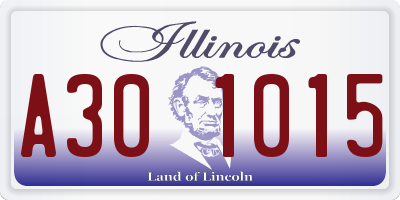 IL license plate A301015