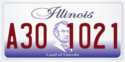 IL license plate A301021