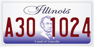 IL license plate A301024