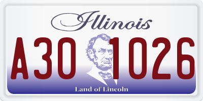 IL license plate A301026