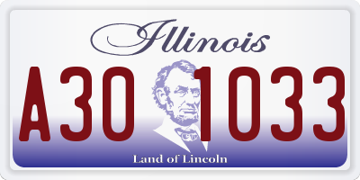 IL license plate A301033