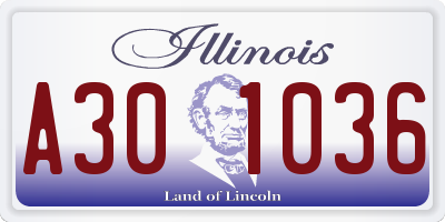IL license plate A301036