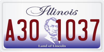 IL license plate A301037