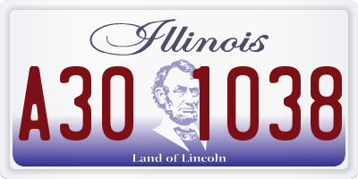 IL license plate A301038