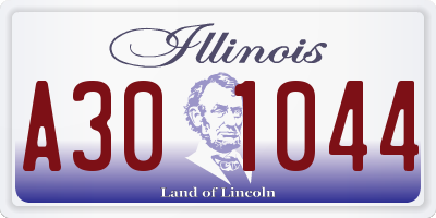 IL license plate A301044