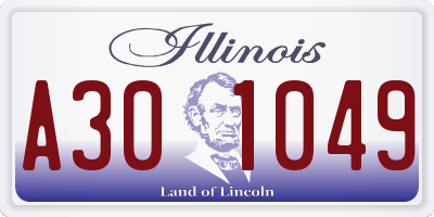 IL license plate A301049