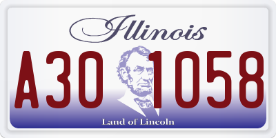 IL license plate A301058