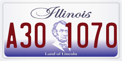 IL license plate A301070