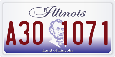 IL license plate A301071