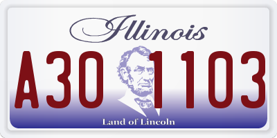 IL license plate A301103