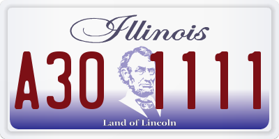 IL license plate A301111
