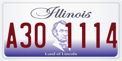 IL license plate A301114