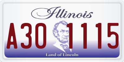 IL license plate A301115