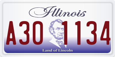 IL license plate A301134