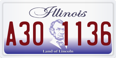 IL license plate A301136