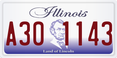 IL license plate A301143