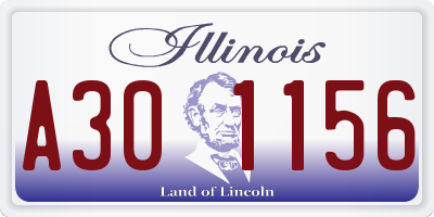 IL license plate A301156