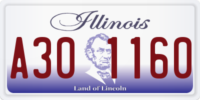 IL license plate A301160