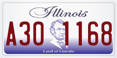 IL license plate A301168