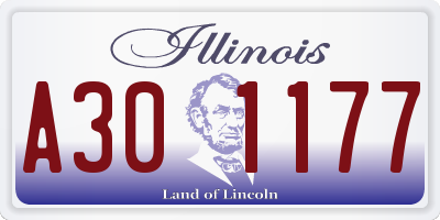 IL license plate A301177