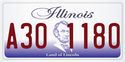 IL license plate A301180