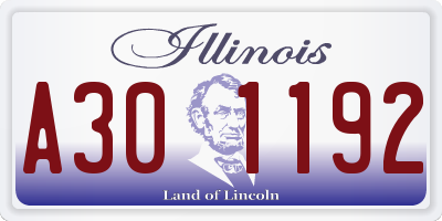 IL license plate A301192
