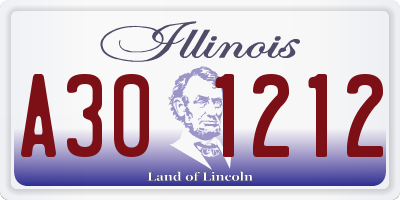 IL license plate A301212