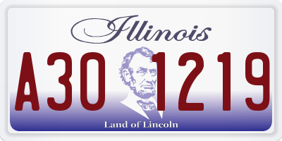 IL license plate A301219