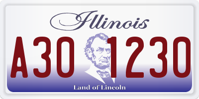 IL license plate A301230