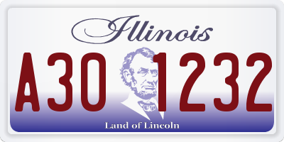 IL license plate A301232