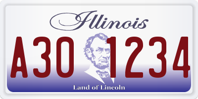 IL license plate A301234