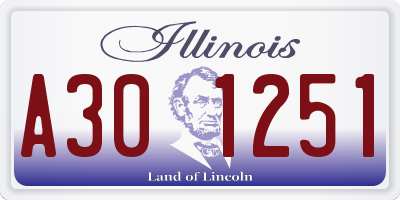 IL license plate A301251