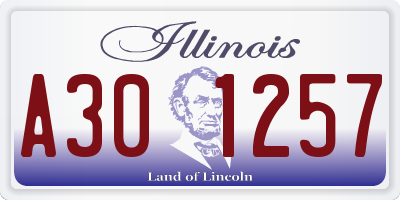 IL license plate A301257