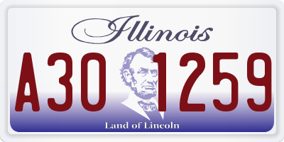 IL license plate A301259