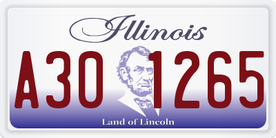 IL license plate A301265