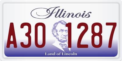 IL license plate A301287