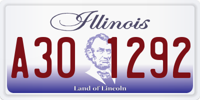 IL license plate A301292