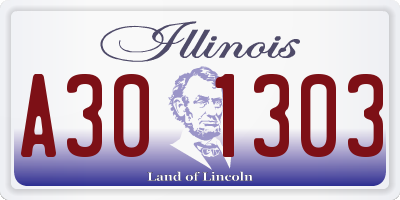 IL license plate A301303