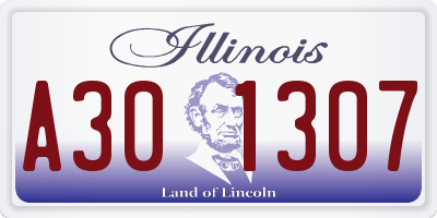 IL license plate A301307