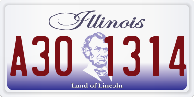 IL license plate A301314