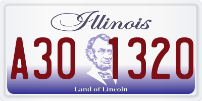 IL license plate A301320