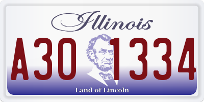 IL license plate A301334