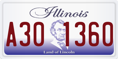 IL license plate A301360