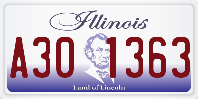 IL license plate A301363