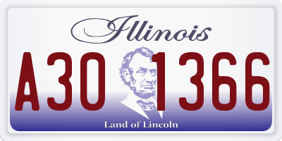 IL license plate A301366