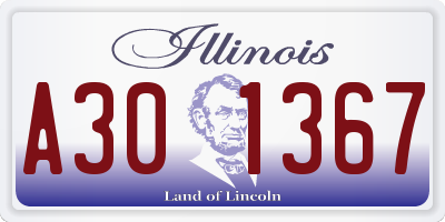 IL license plate A301367