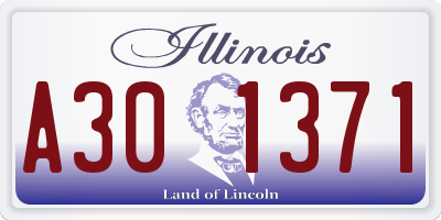 IL license plate A301371